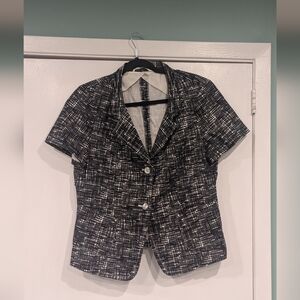 Max Mara Blouse Blue Printed White Pattern